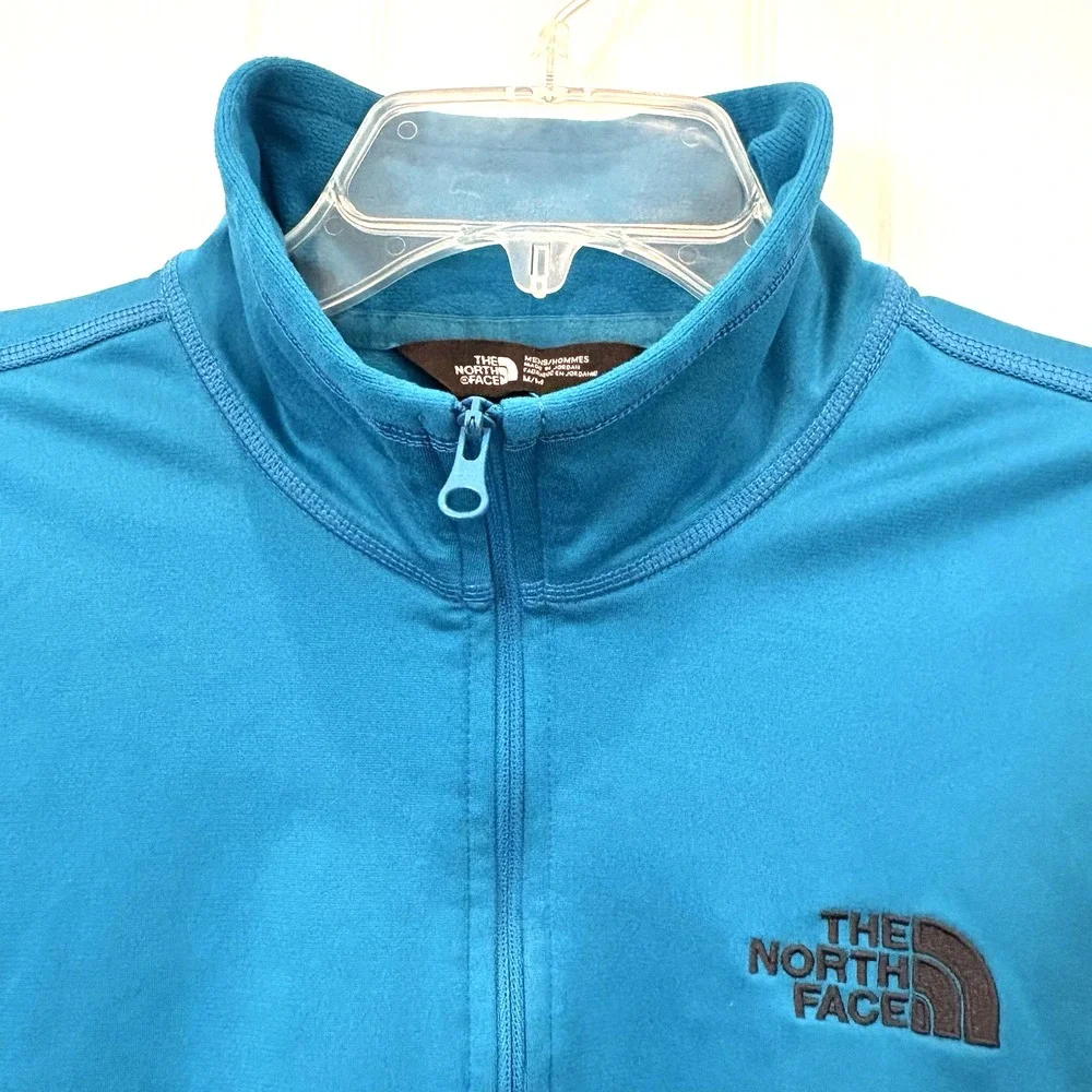 The North Face Pullover Men Medium Aqua 1/4 Zip Long Sleeve Outdoor Hiking Layer